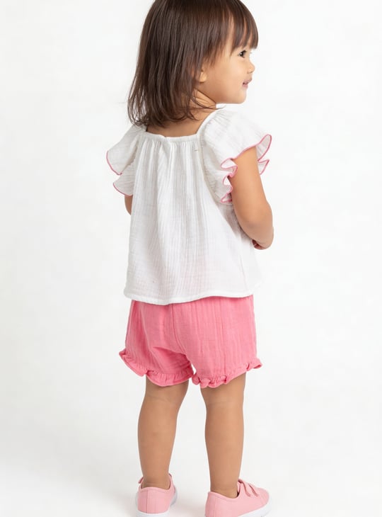 Girls Embroidered Shorts Set