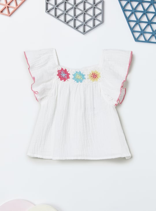 Girls Embroidered Shorts Set