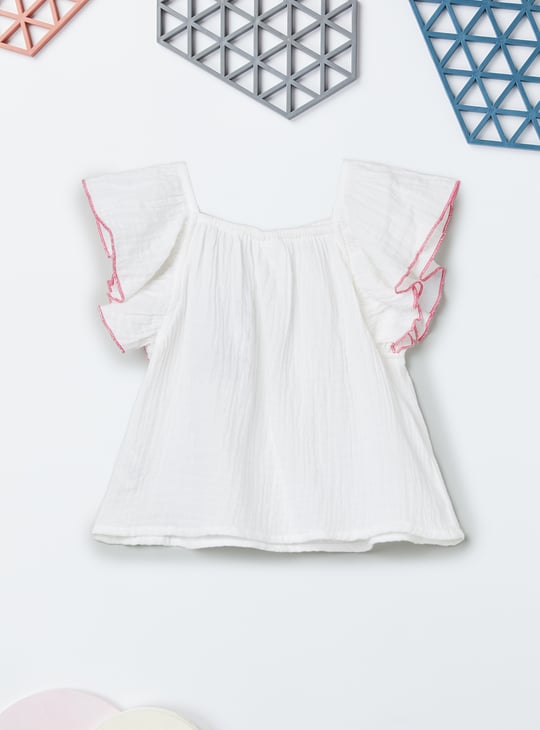 Girls Embroidered Shorts Set
