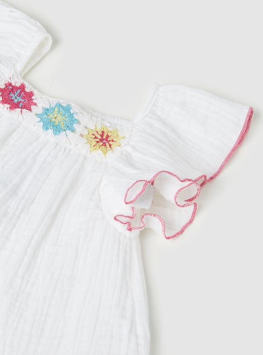 Girls Embroidered Shorts Set