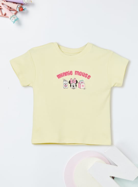 Girls Minnie Mouse Print T-shirt