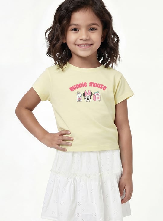 Girls Minnie Mouse Print T-shirt