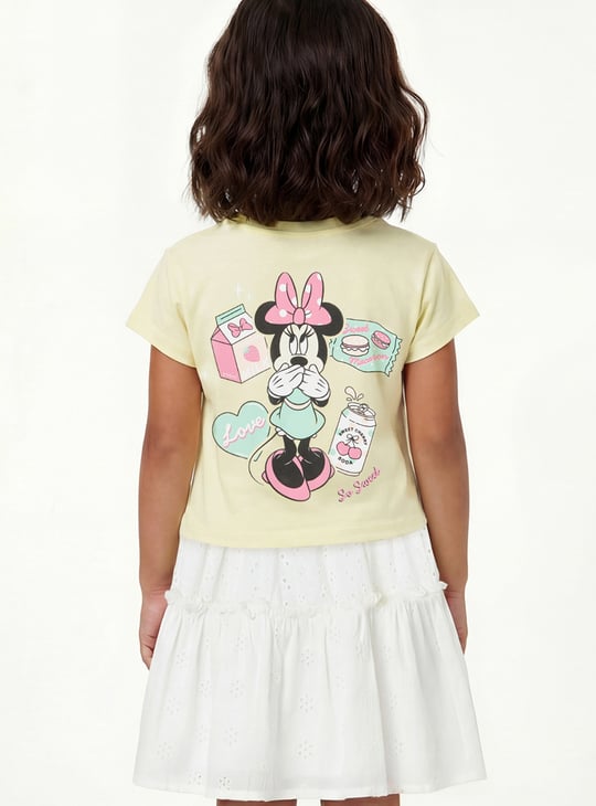 Girls Minnie Mouse Print T-shirt