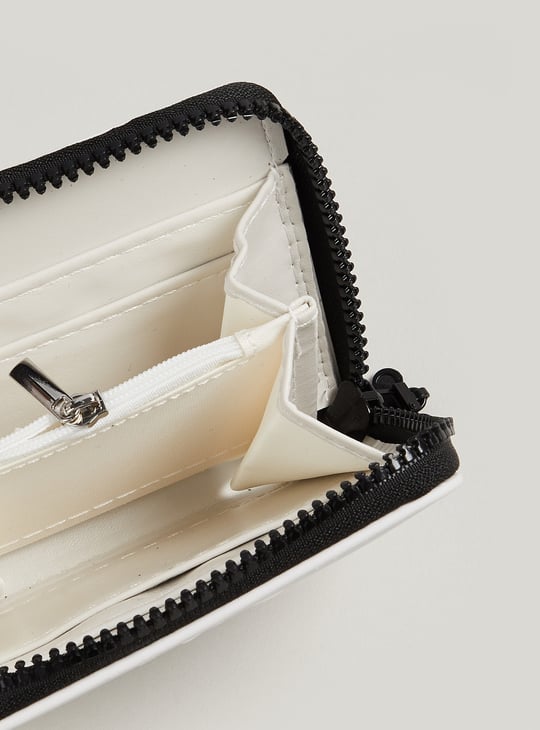 Women Applique Zip Around Wallet