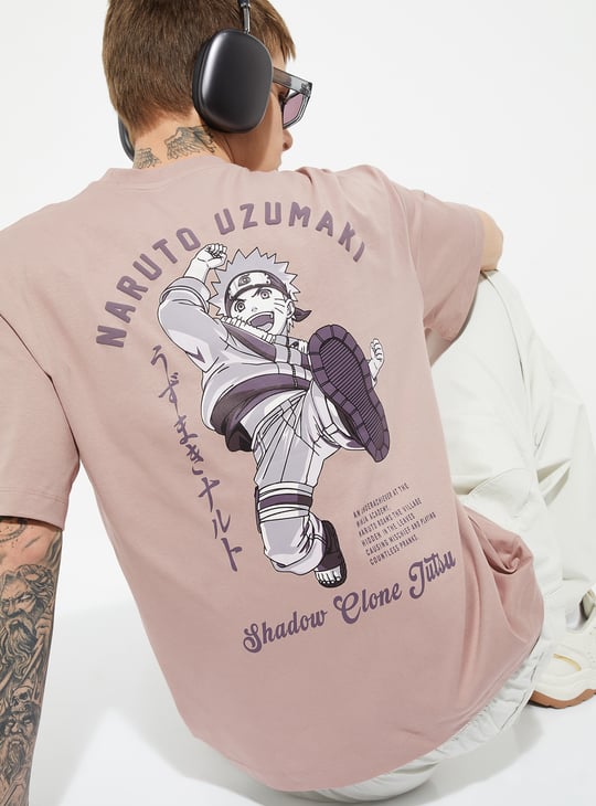 Buy URB_N Men Naruto Print Oversized T-shirt Online at just Rs