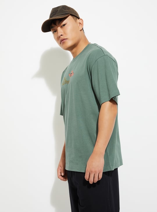 URB_N Men Woody Print Oversized T-shirt