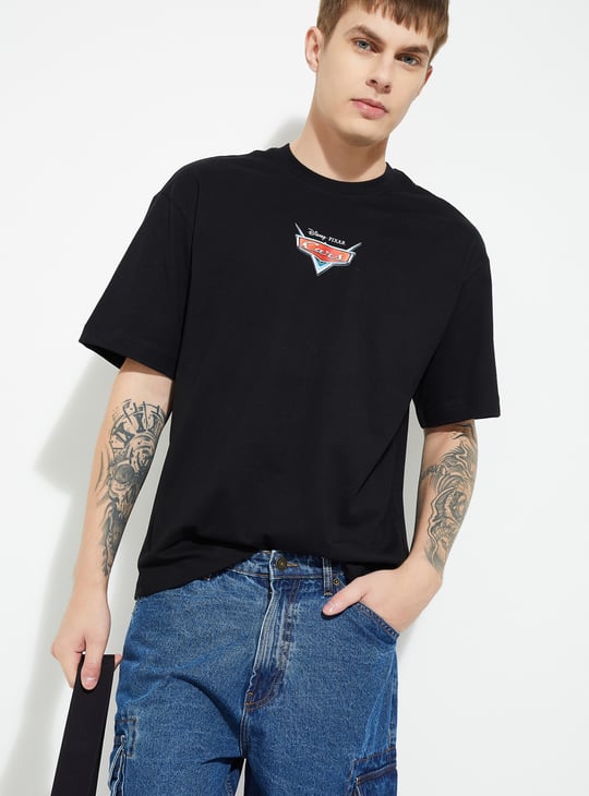 URB_N Men Cars Printed Oversized T-shirt