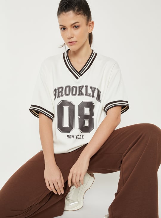 Women Printed Boxy Fit Sports T-shirt