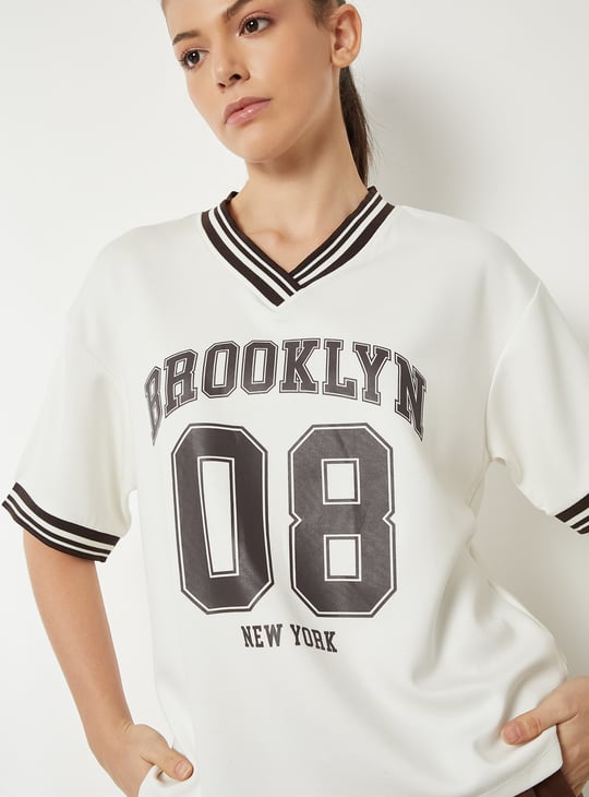 Women Printed Boxy Fit Sports T-shirt