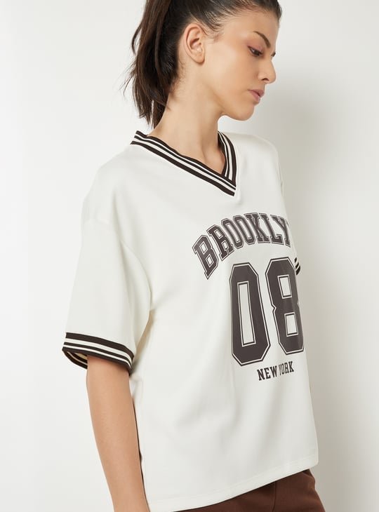 Women Printed Boxy Fit Sports T-shirt