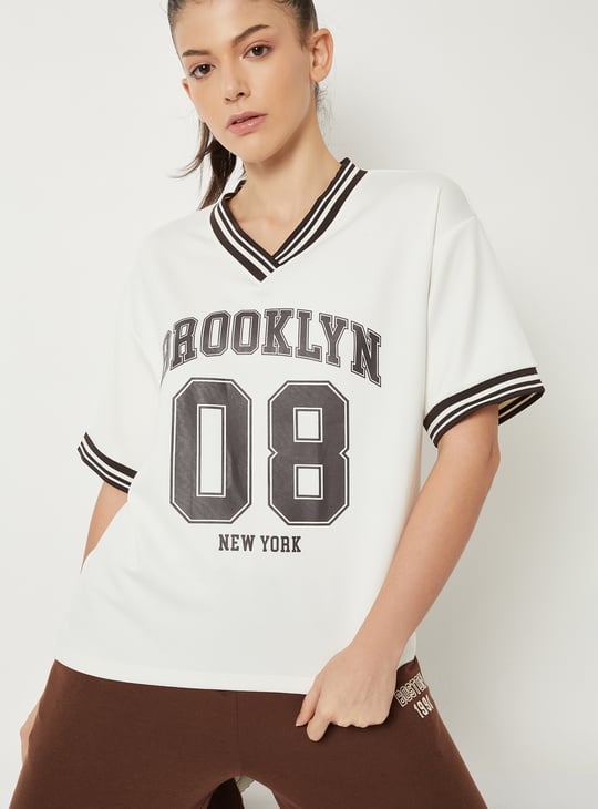 Women Printed Boxy Fit Sports T-shirt