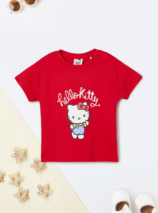 Buy Girls Hello Kitty Print T-shirt and Trackpants Set Online at