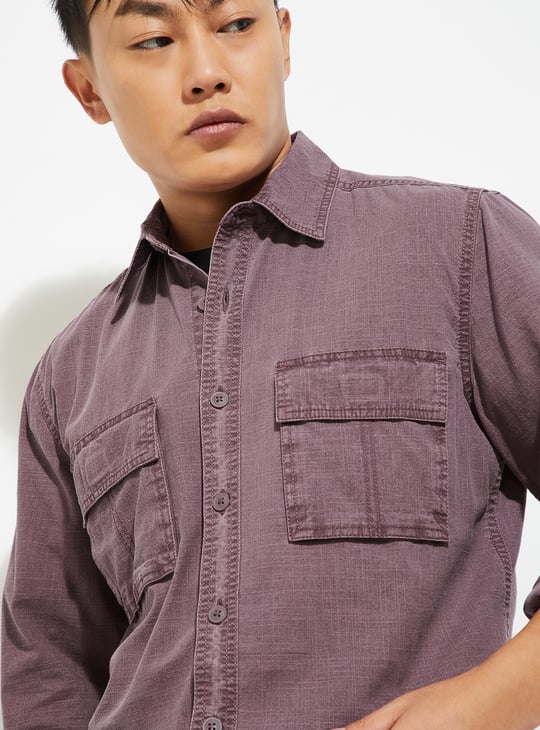 URB_N Men Textured Regular Fit Shirt