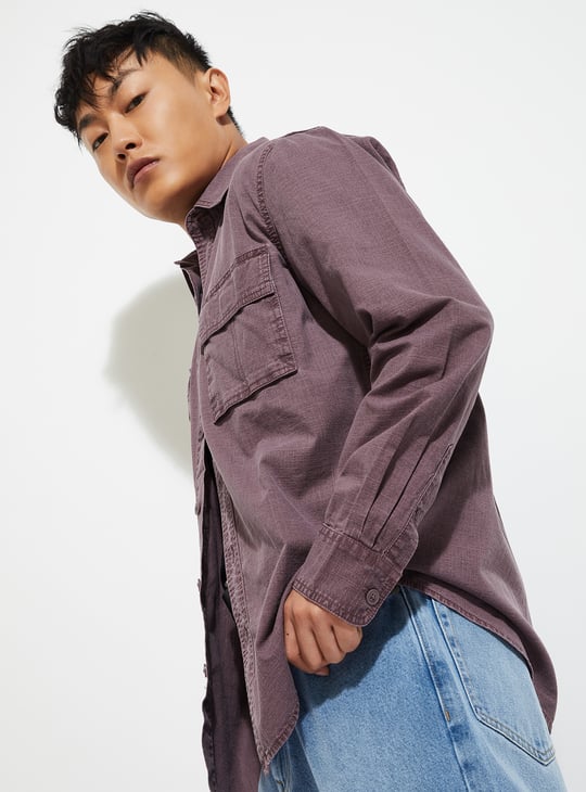 URB_N Men Textured Regular Fit Shirt