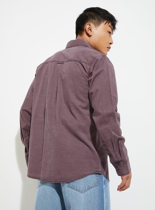 URB_N Men Textured Regular Fit Shirt