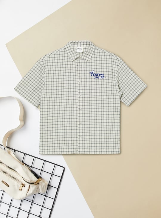 Boys Checked Oversized Shirt