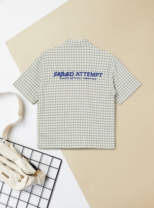 Boys Checked Oversized Shirt
