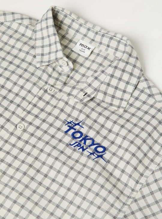 Boys Checked Oversized Shirt
