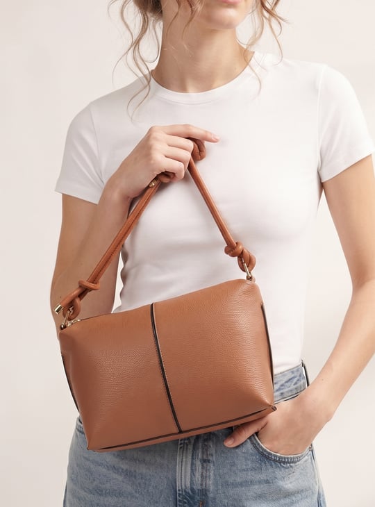 Women Textured Shoulder Bag | Brown | Shoulder Bags