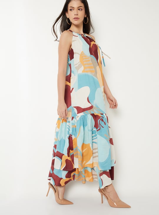 Women Printed A-line Maxi Dress