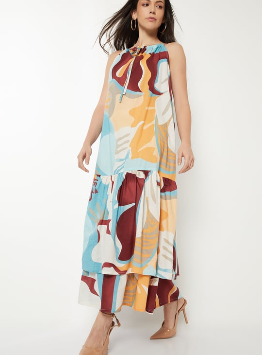 Women Printed A-line Maxi Dress