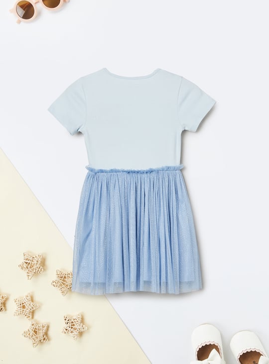 Girls Cinderella Print Tulle Dress