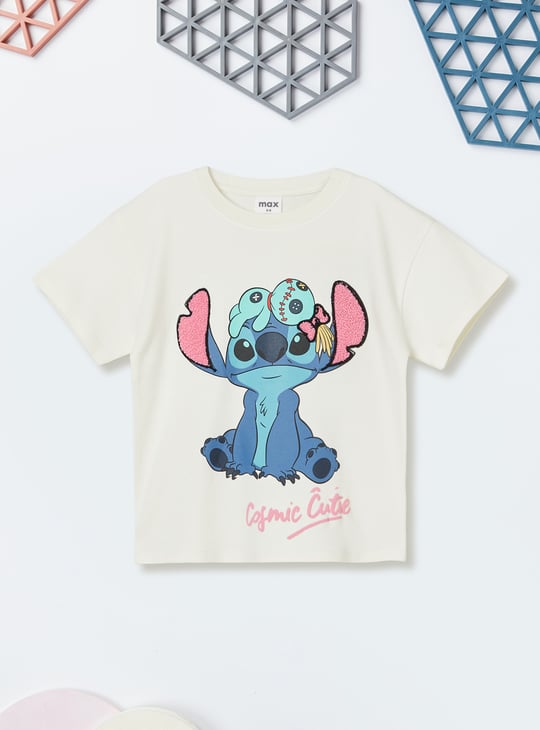 Girls Lilo & Stitch Print T-shirt
