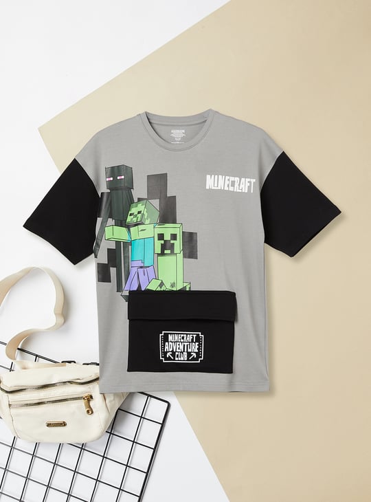 Boys Minecraft Print Oversized T-shirt