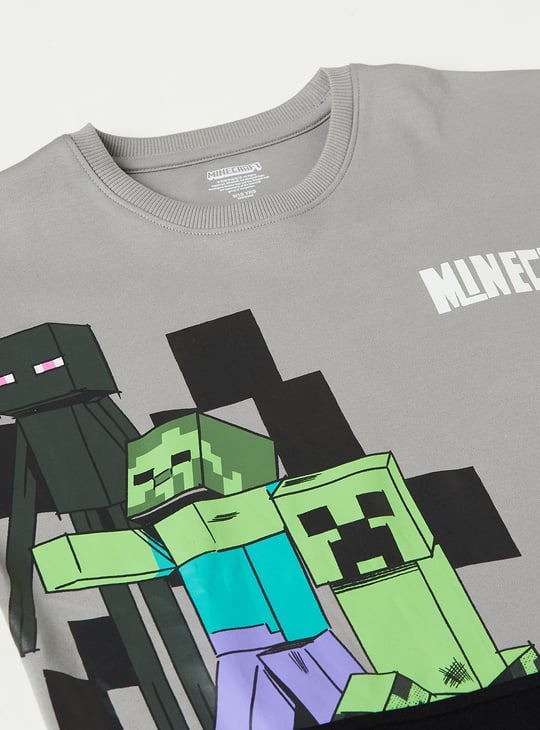 Boys Minecraft Print Oversized T-shirt