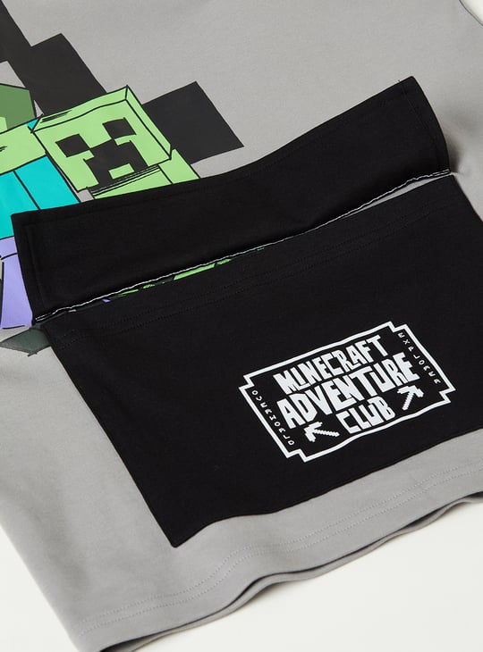 Boys Minecraft Print Oversized T-shirt