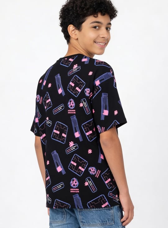 Boys Minecraft Print Oversized T-shirt