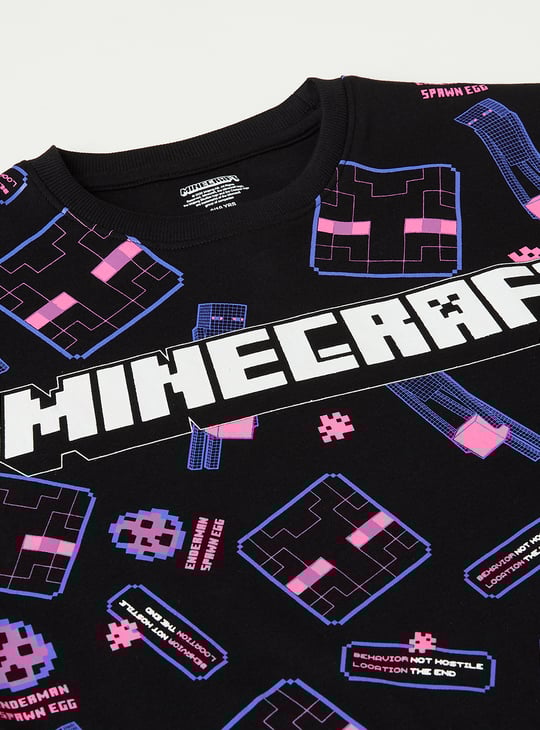 Boys Minecraft Print Oversized T-shirt
