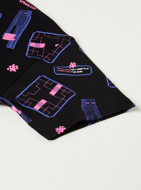 Boys Minecraft Print Oversized T-shirt