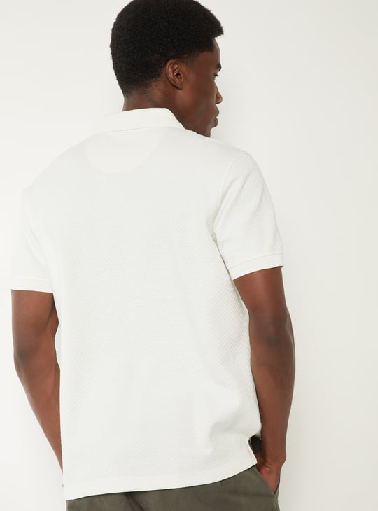 Men Knit Johnny Collar T-shirt