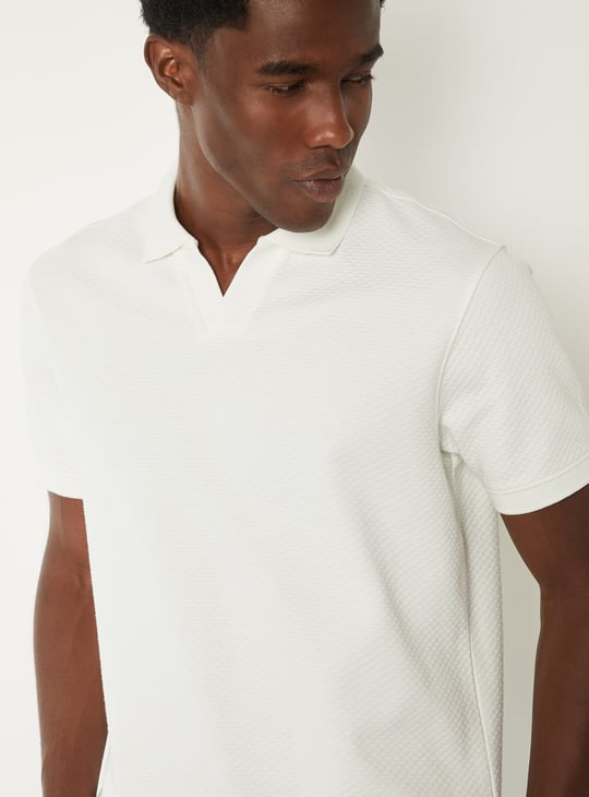 Men Knit Johnny Collar T-shirt