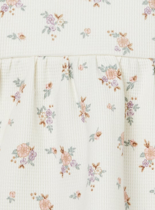 Girls Floral Print Pinafore Dress with T-shirt
