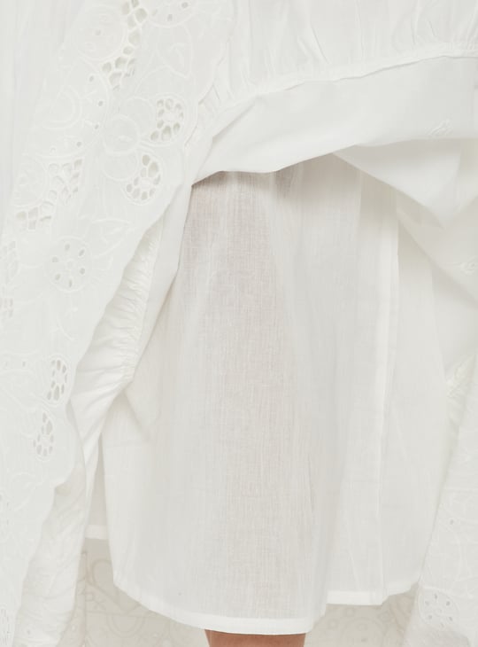 Women Schiffili Tiered Long Skirt | Embroidered