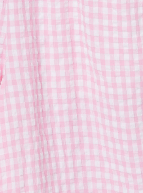 Girls Checked Top with Trousers Set