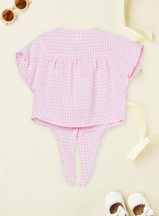 Girls Checked Top with Trousers Set