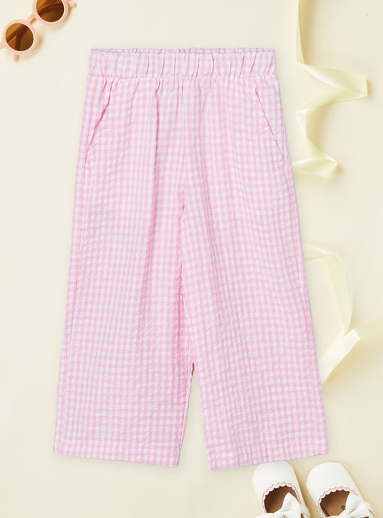 Girls Checked Top with Trousers Set