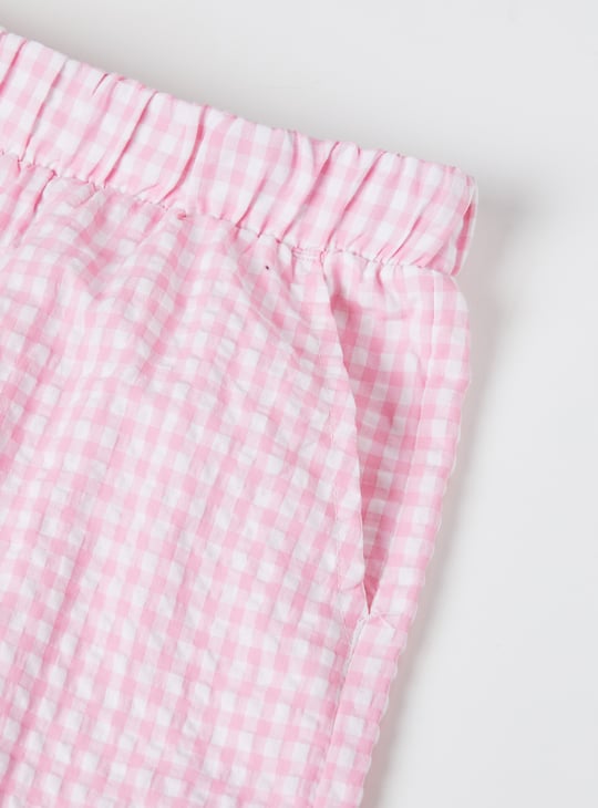 Girls Checked Top with Trousers Set