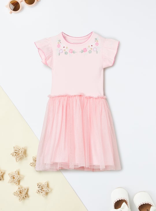 Girls Embroidered A-line Dress