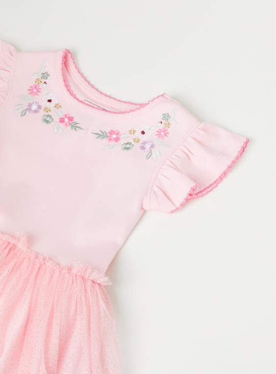 Girls Embroidered A-line Dress