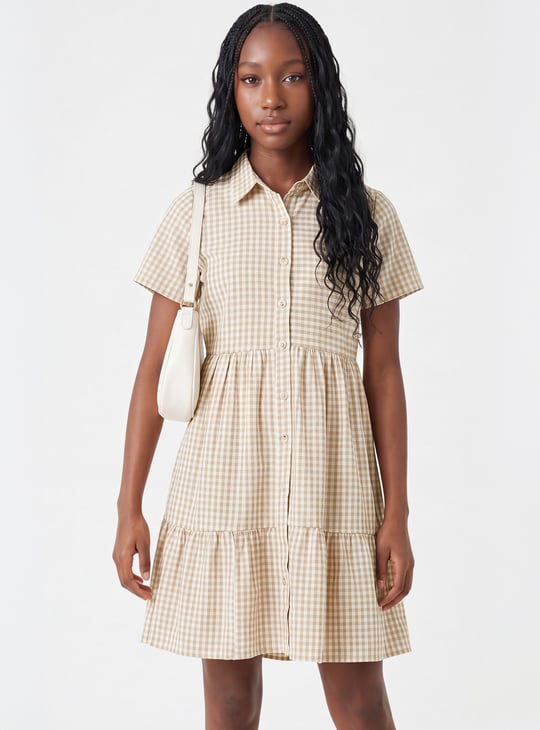 ladies checked shirt dress Checked shirt dress