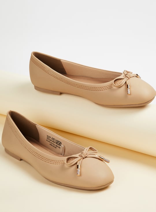Women Bow Trim Ballerinas