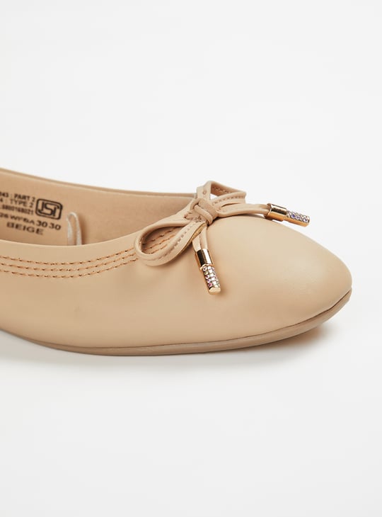 Women Bow Trim Ballerinas