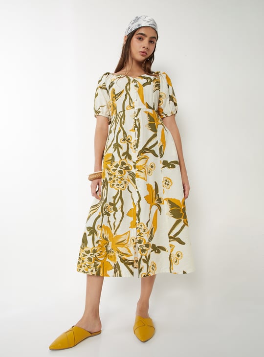 Women Floral Print A-line Dress