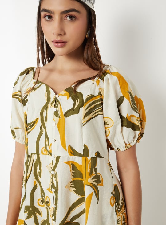 Women Floral Print A-line Dress