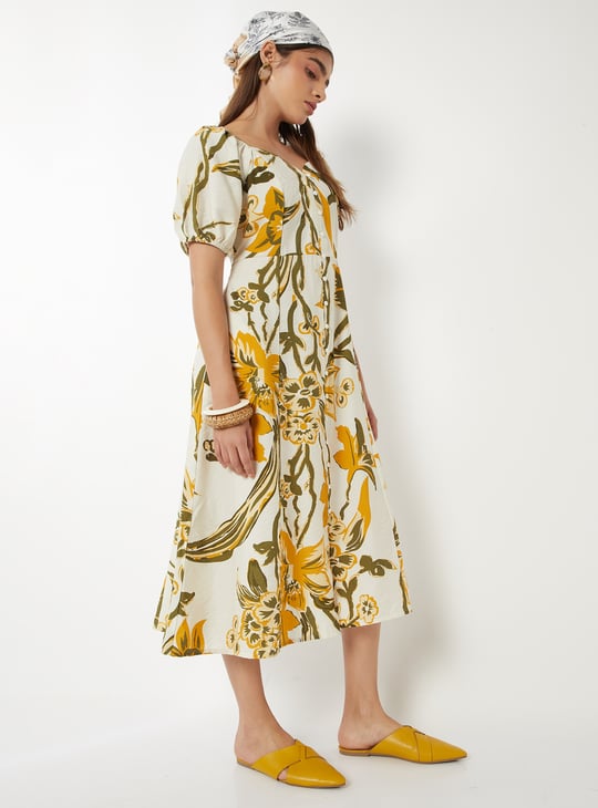 Women Floral Print A-line Dress