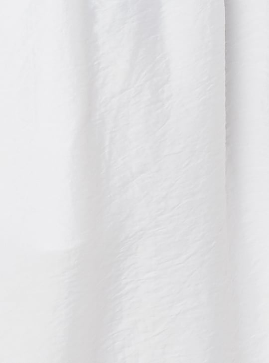 Women Solid A-line Midi Dress with Belt